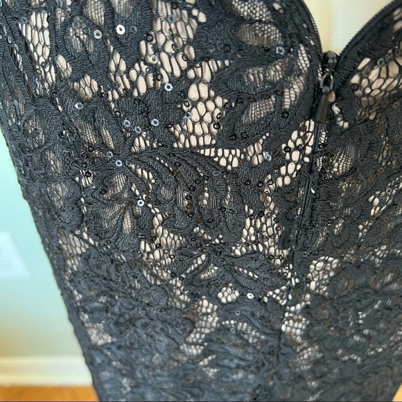 Emma Street Lace Gown with Sash Three-Quarter Sleeves Dress Black Color … - Picture 8 of 12